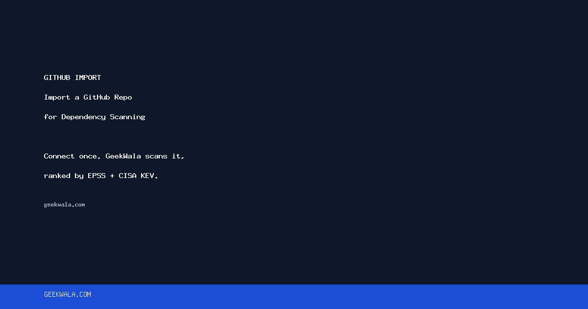 Import a GitHub Repo for Dependency Scanning